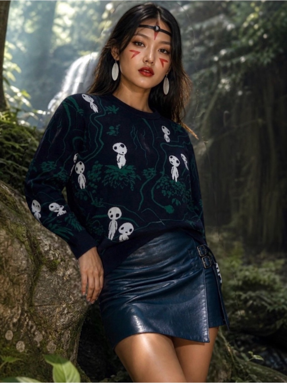 Studio Ghibli Princess Mononoke Kodama Forest Crewneck Sweater (Size XS)